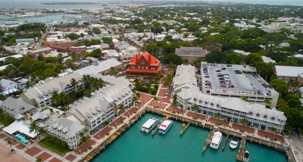 Aerial drone photo of Florida Key West travel destination